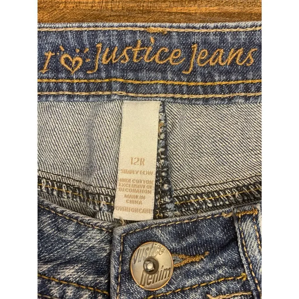 JUSTICE Girl’s Simply Low Distressed Cut Off Jean Shorts / Size: 12R